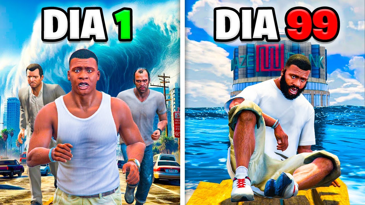 SOBREVIVÍ 100 DIAS a un TSUNAMI en GTA 5