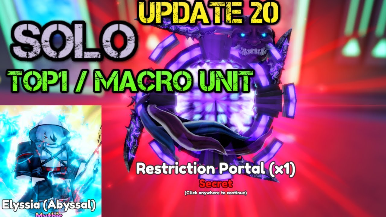 SOLO /Restriction  Toji  SECRET PORTAL  / Anime Adventures