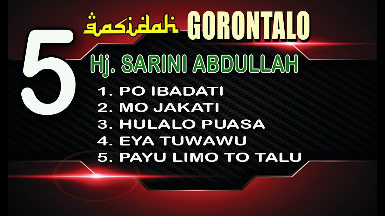 5 LAGU QASIDAH TERBAIK YANG DI NYANYIKAN OLEH Hj. SARINI ABDULLAH.