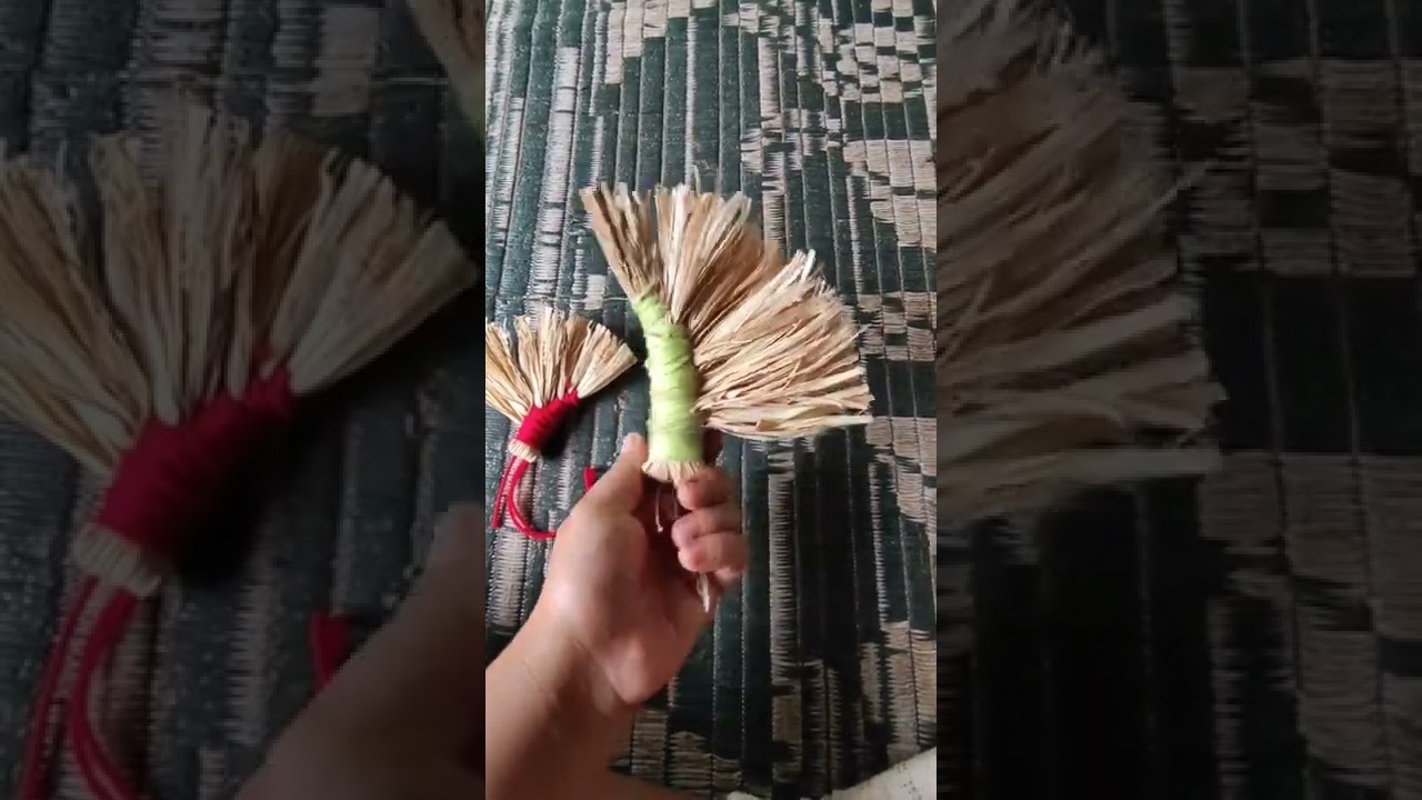 Homemade corn husk broom for Household purpose #rurallife #home