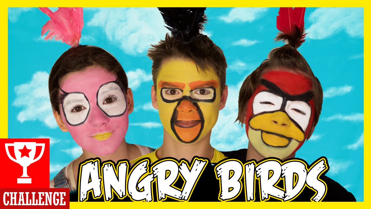 ANGRY BIRDS FACE PAINT CHALLENGE!  |  KITTIESMAMA