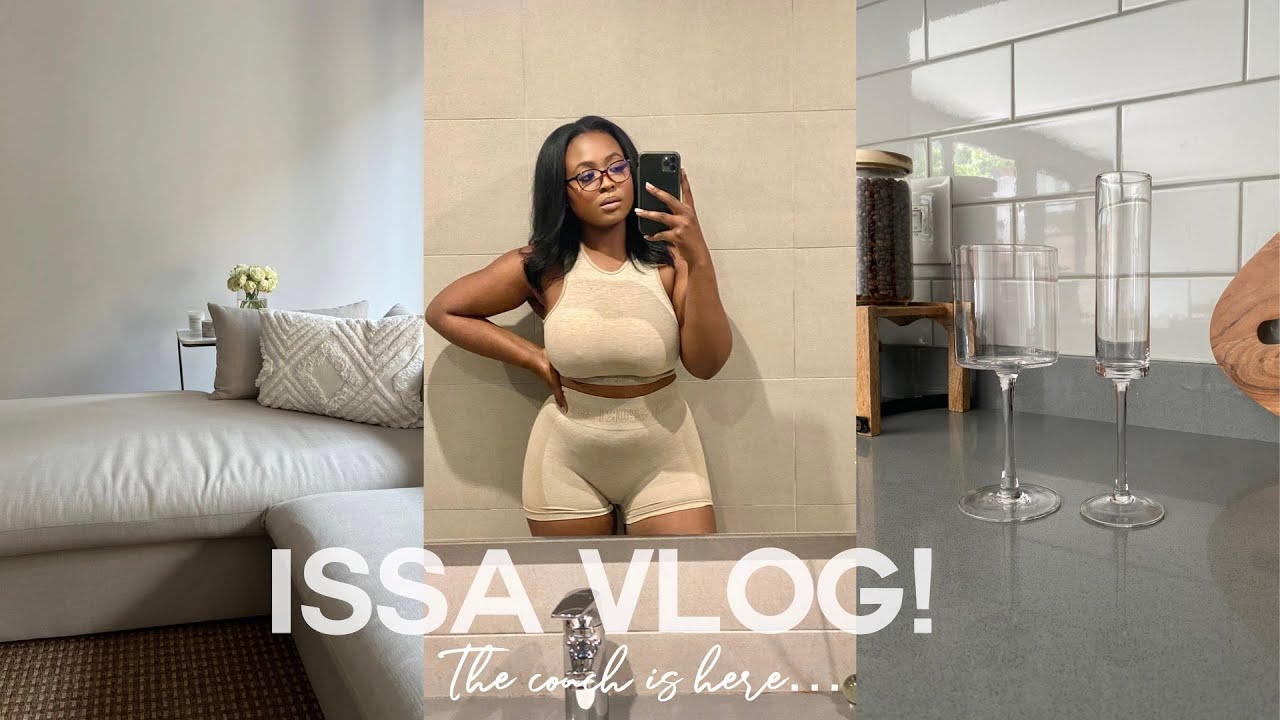 THE COUCH IS FINALLY HERE! Creating more content, New Glassware, Attending an Event | ISSA VLOG!