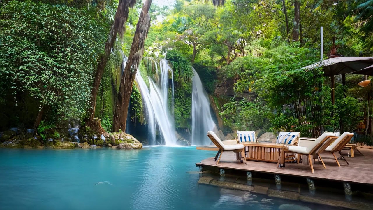 ☕ Kyushu Waterfall Jazz Music Coffee Lounge | 3+ Hours of Relaxing Music  九州の滝 Vol.21