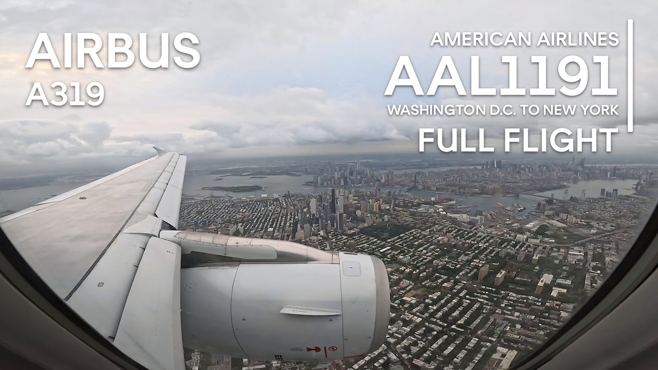 FULL FLIGHT [4K] Washington D.C. to New York | American Airlines AAL1191 - Airbus A319 - DCA to LGA