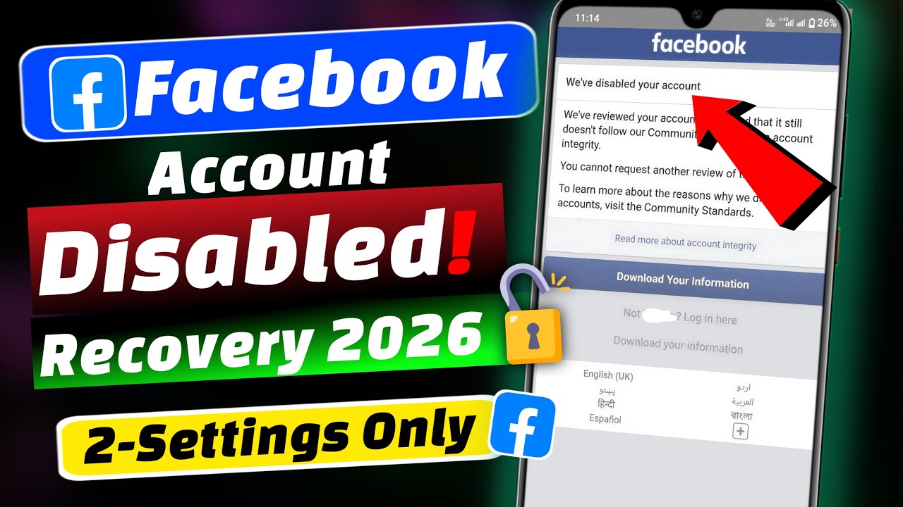 How To Recover Disabled Facebook Account (2026) | Disabled Facebook Account Recovery 2026