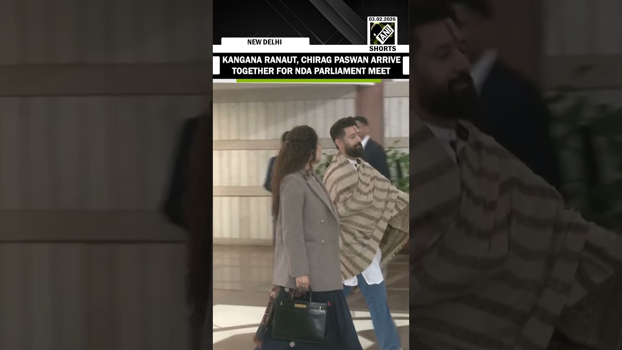BJP MP Kangana Ranaut, Union Min Chirag Paswan arrive at Parliament to attend NDA meet