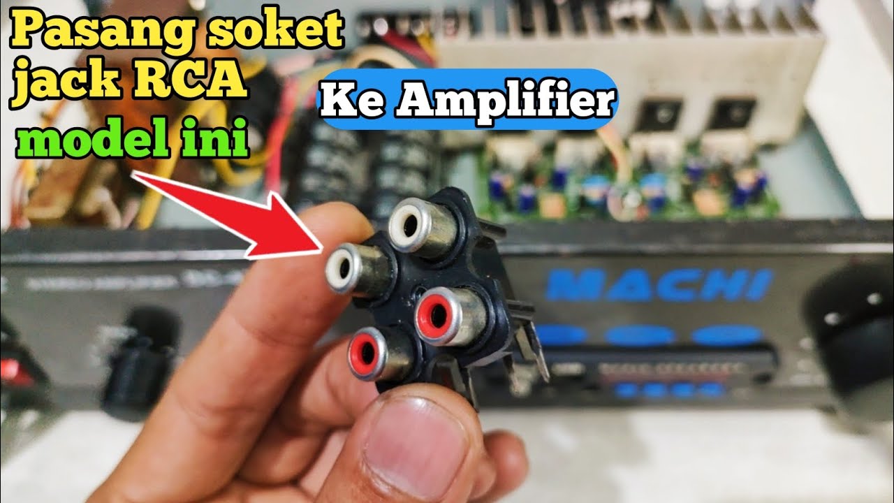 Cara jumper dan pasang soket jack RCA model ini ke amplifier