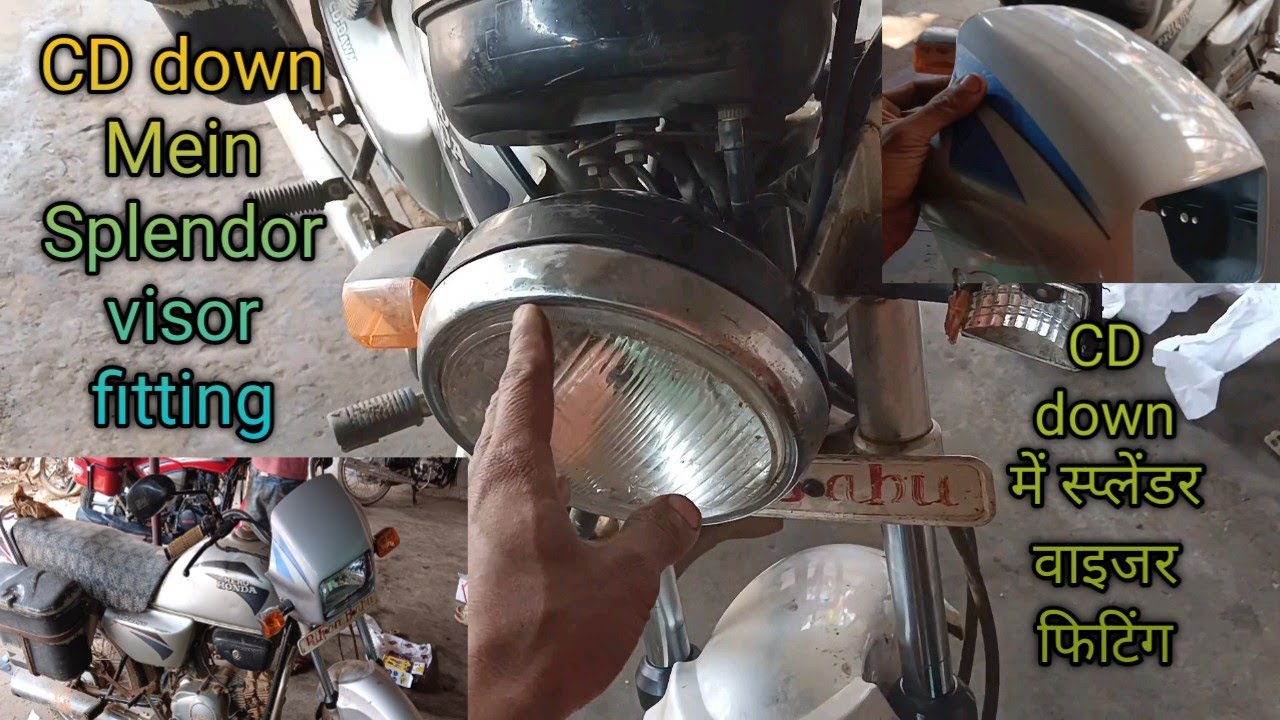 how to install CD DAWN ko splendor in modify CD down mein Splendor visor fitting
