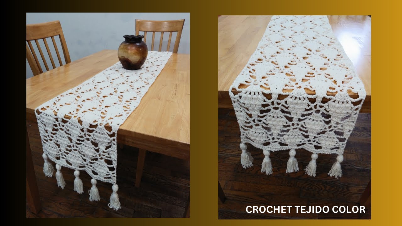 CAMINO DE MESA CROCHET///RAPIDO /// FACIL///MODERNO///RUSTICO///PASO A PASO.