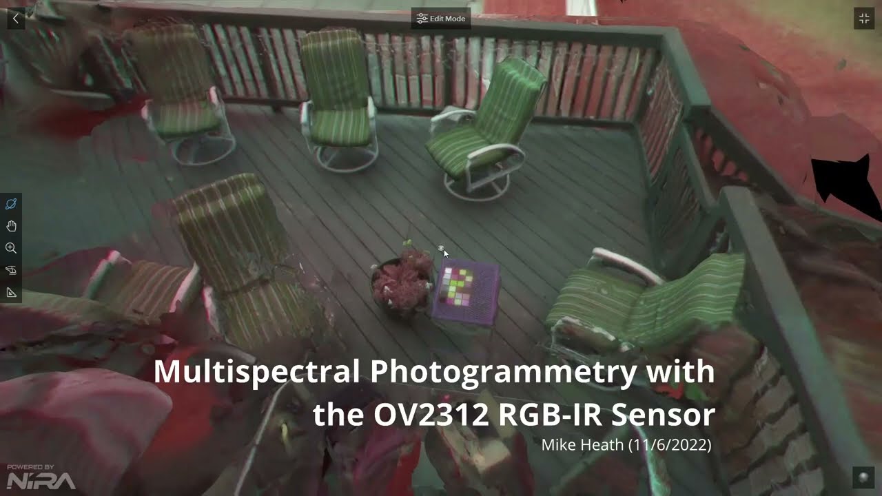 Multispectral Photogrammetry with the OV2312 RGB-IR Sensor