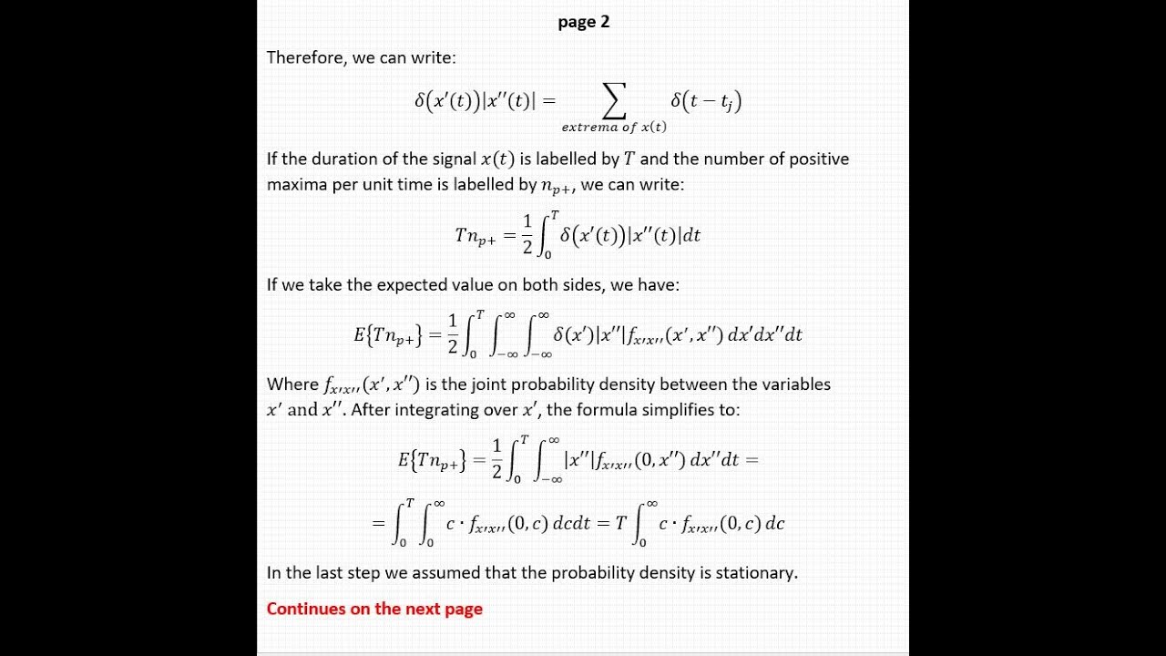 Formula for the Expected Number of Maxima of a Random Signal (Stochastic Processes, Fatigue Damage)