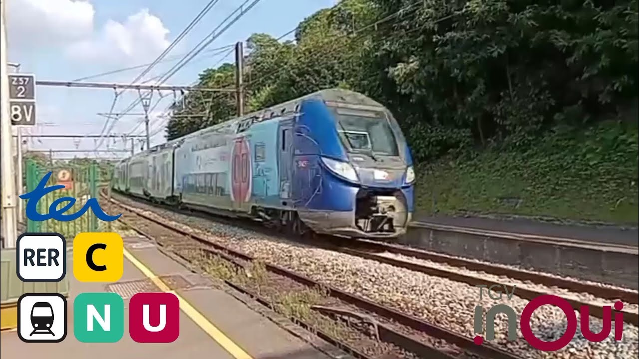 Quelques Passages de Regio2N avec Passages d'un TGV Duplex à Saint Cyr 