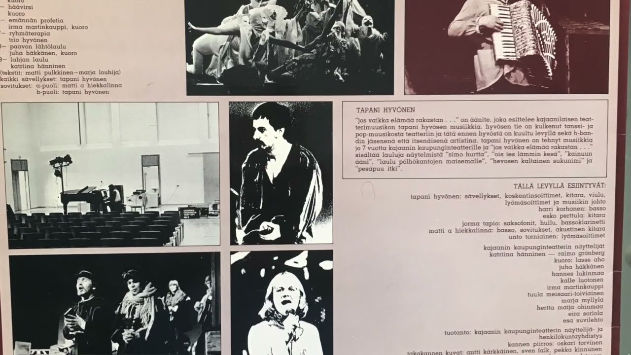 Tapani Hyvönen:: näyttämömusiikkia LP  A  -puoli