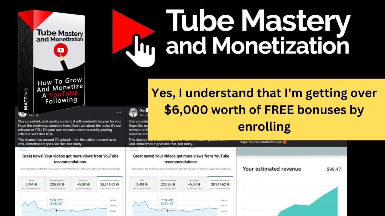Tube Mastery and Monetization by Matt Par 2.0 Full review Step by Step