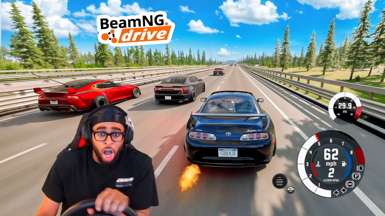 WE WENT HIGHWAY ROLL RACING IN 1600HP CARS lmaooo | BeamNG.Drive