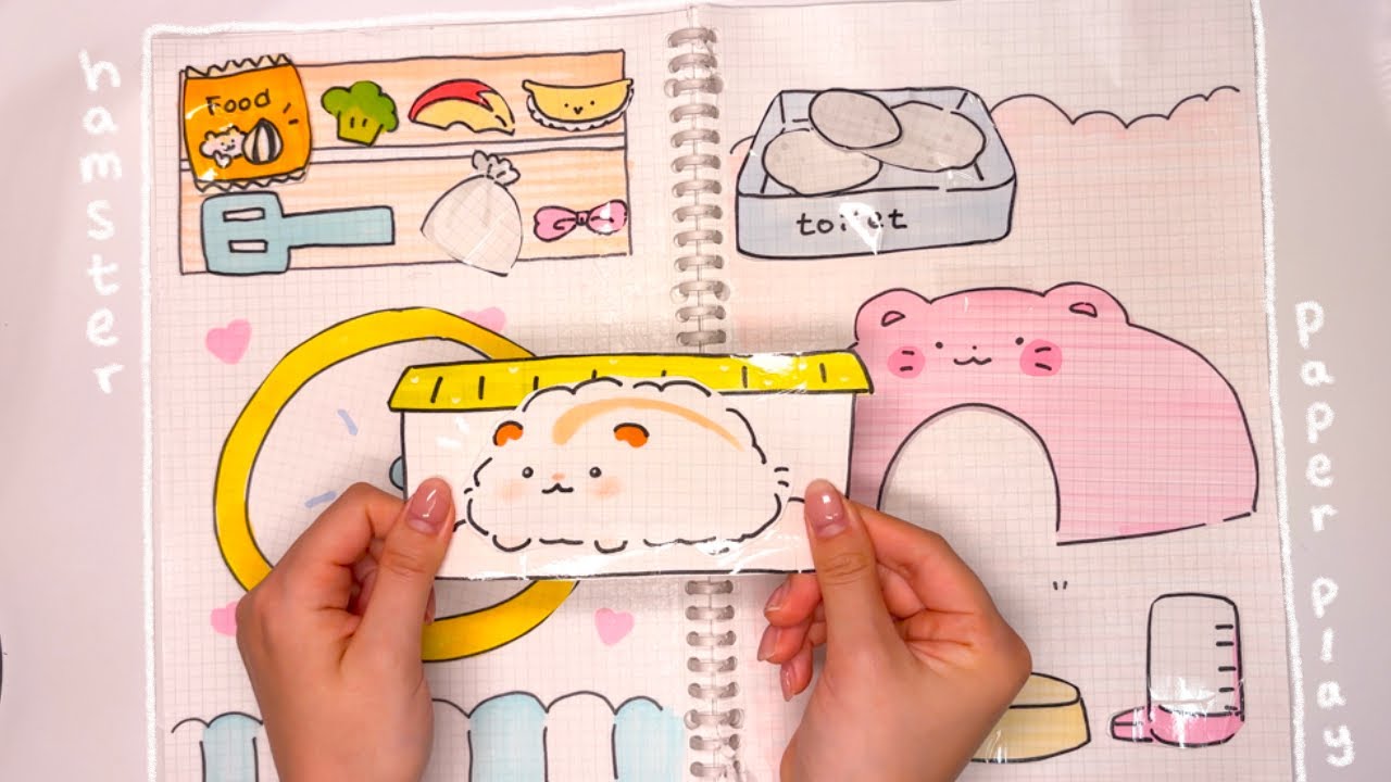 햄스터 키우기 종이놀이🐹 / ASMR cute hamster paper play /