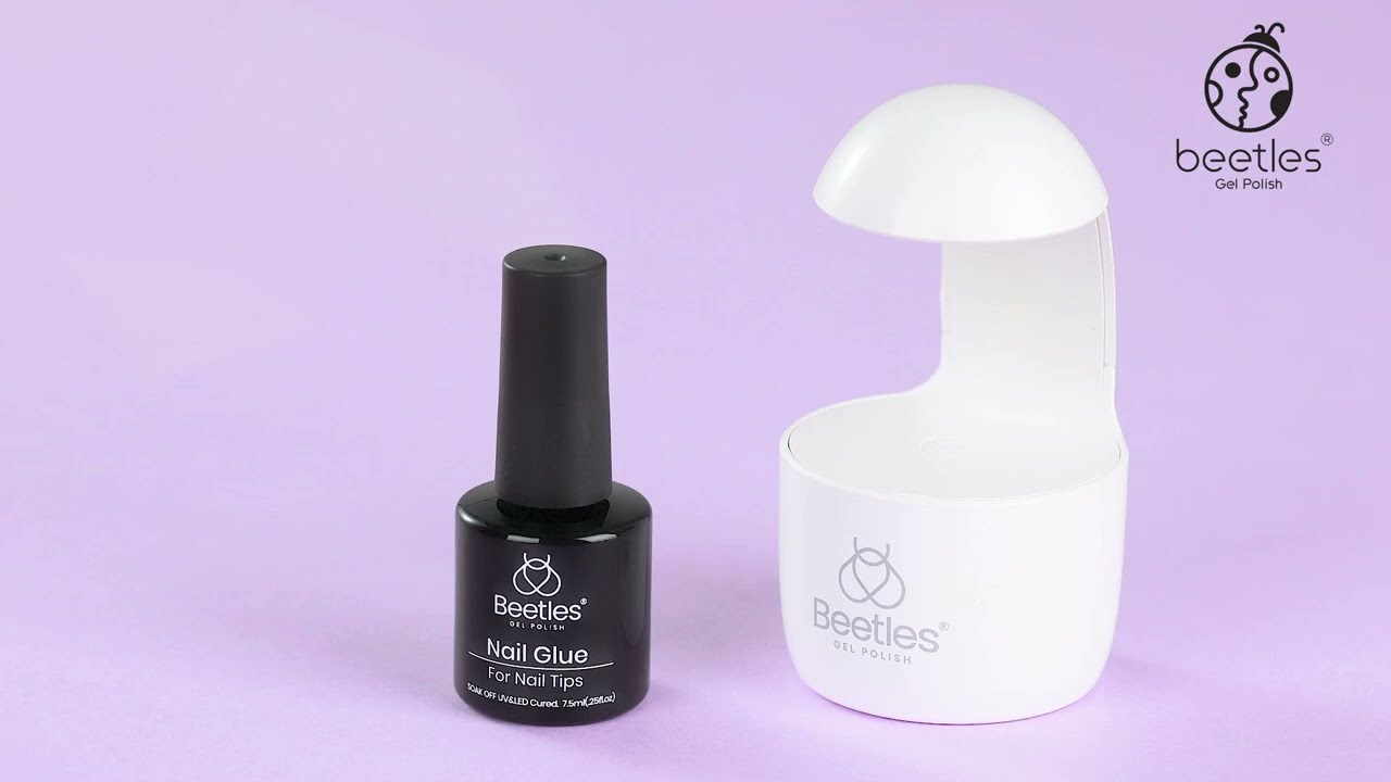【BeetlesGelPolish】 Nail tips and glue kit with nail lamp