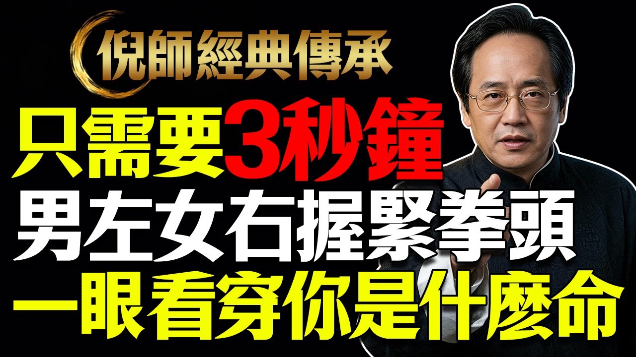 只要三秒鐘，男左女右握緊拳頭，一眼看穿你是什麽命#倪海厦 #居家風水 #中醫養生 #鎮櫃法 #經方
