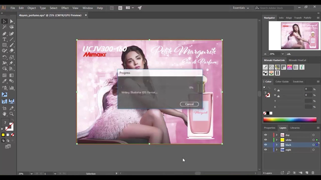 Mimaki UCJV300 Series 4 Layer Print Tutrial UV Printer  Indonesia