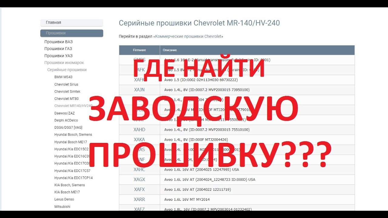 Где найти заводскую прошивку