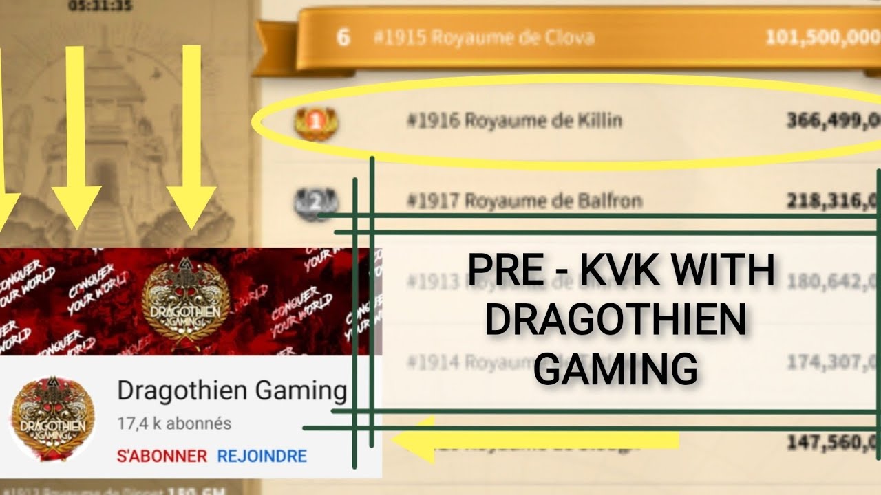 PRE - KVK WITH DRAGOTHIEN GAMING - BIG COMPETITORS