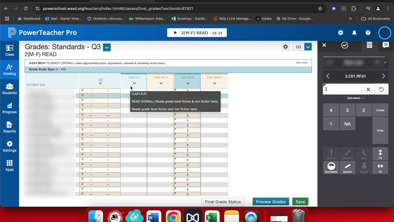 Creating Progress Reports with PowerSchool in the Whole Class View
