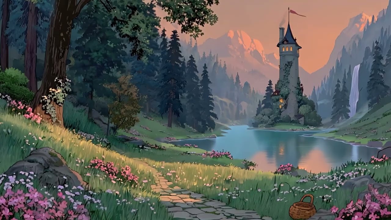 Rapunzel’s Tower 🌸 Fairytale Princess Music 4K | Study, Sleep, Focus, Read Ambience