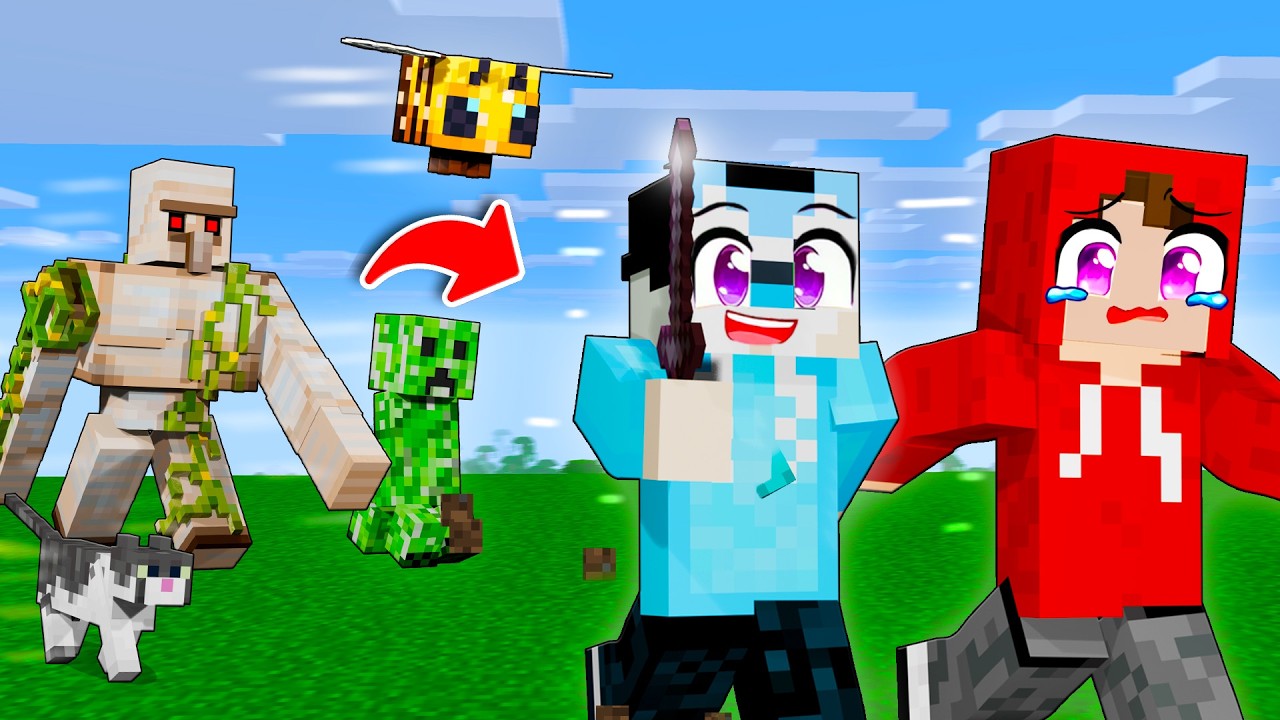 Minecraft MANHUNT, maar de HUNTERS zijn MOBS!