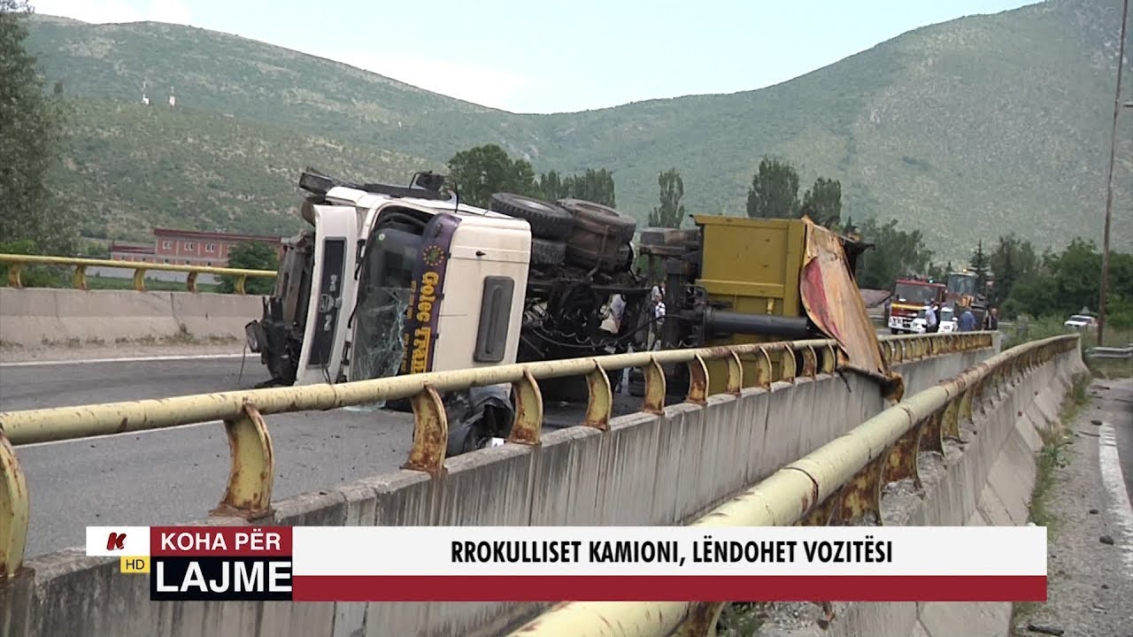 RROKULLISET KAMIONI NË RRUGËN TETOVË - SHKUP, LËNDOHET VOZITËSI