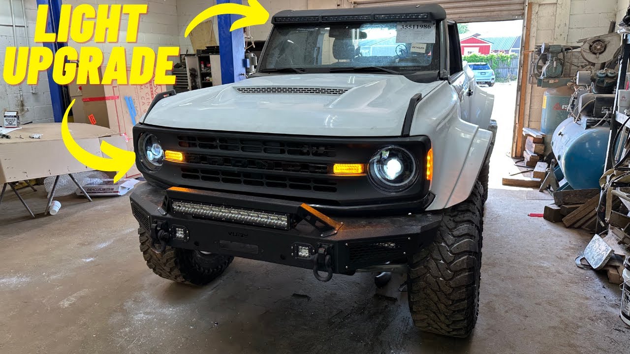 REBUILDING WRECKED FORD BRONCO NEW LIGHTING UPGRADES