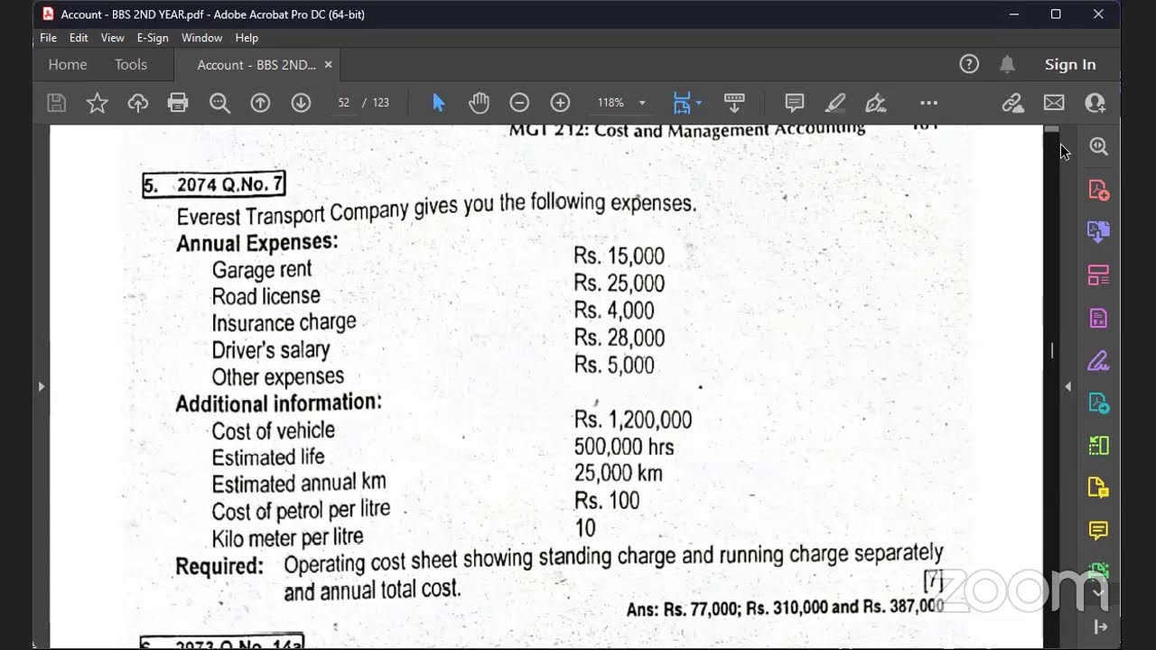 [2077/75/74/72TU] Service Costing | Day 01 | Account | BBS 2ND | S01 | Kiran Lama
