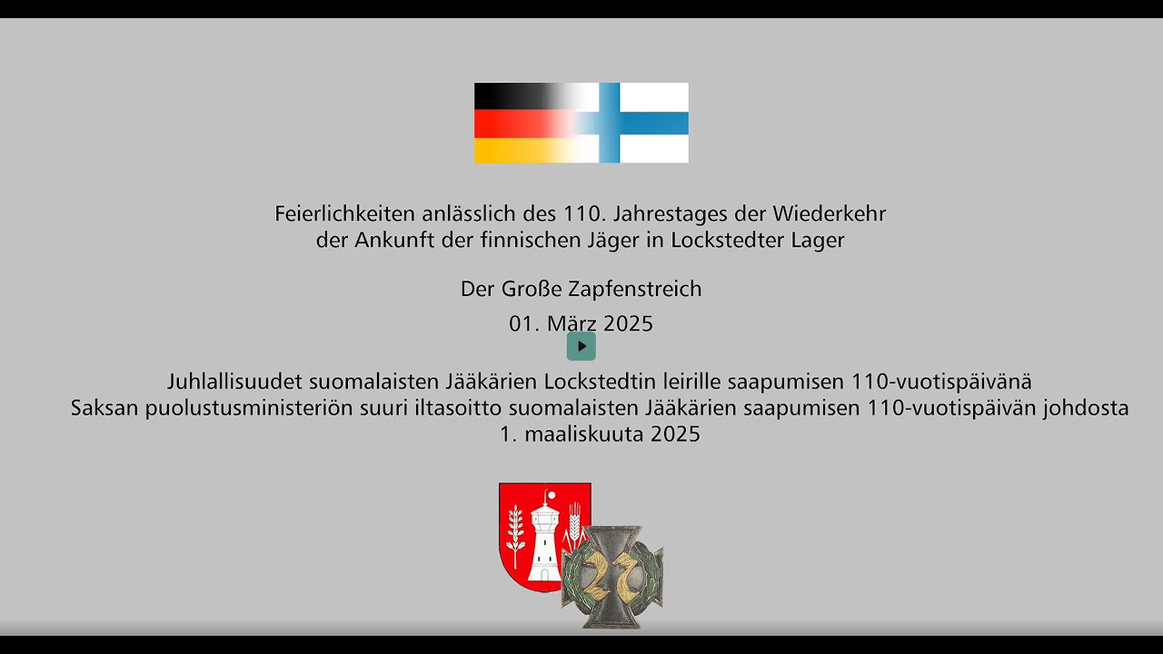 Zapfenstreich Finnentag 28.2.2025 - Tekstitys