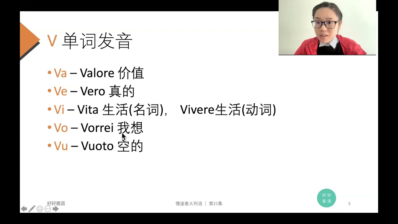 慢速意大利语 ｜ 第21集 - F/V的发音练习及单词