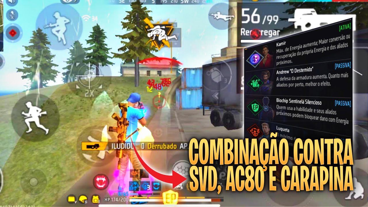 COMBINAÇÃO MAIS APELONA DO FRE FIRE!!! CARREGUEI OS ALEATÓRIOS