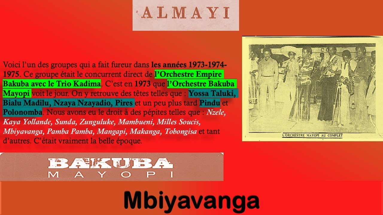 Mbiyavanga 1&2 L'Un Des Plus Grands Succès de Miezi Waseba Mama au sein de l'Orchestre Bakuba Mayopi
