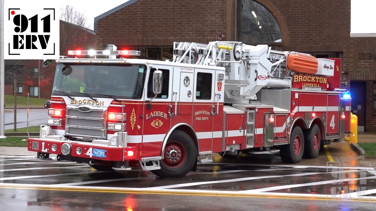 Brockton Fire Truck Responding | BRAND NEW Ladder 4
