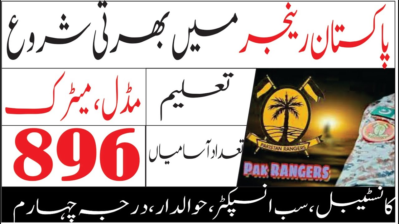 Pakistan Ranger  jobs 2021|Sindh Ranger  jobs 2021 | govt jobs 2021