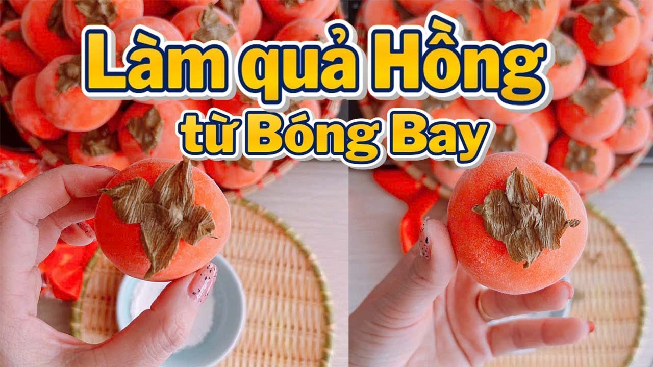 Hướng Dẫn Làm Quả Hồng bằng Bóng Bay | Trang trí quả hồng giả đón tết 