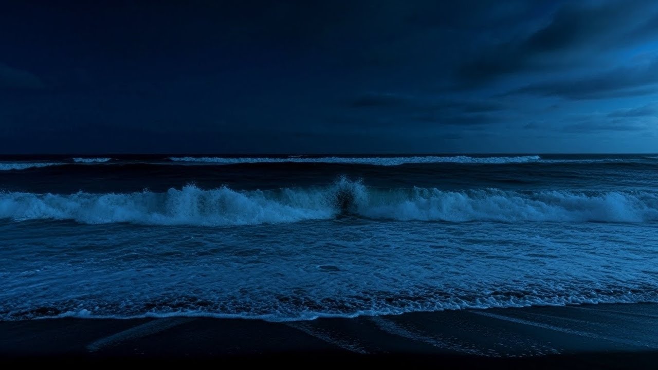 Deep Sleep Induction: Ocean Waves to Quiet the Mind (Dark Screen)
