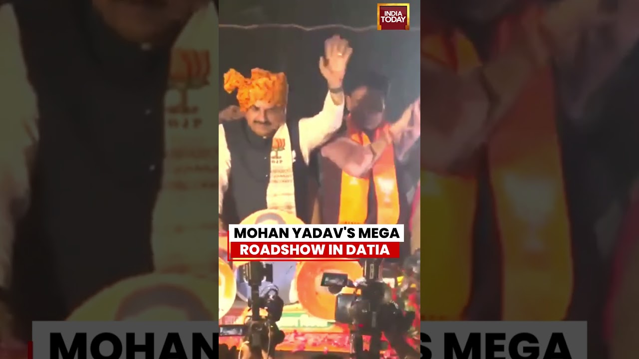 MOHAN YADAV'S MEGA ROADSHOW IN DATIA #mohanyadav #datia #roadshow #shortsviral #indiatoday