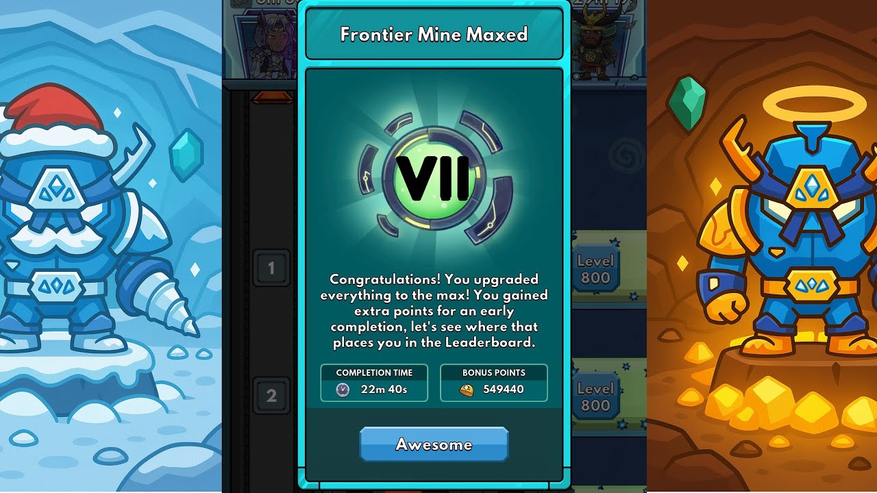 Idle Miner: 22m 40s - Frontier Mine Speedrun