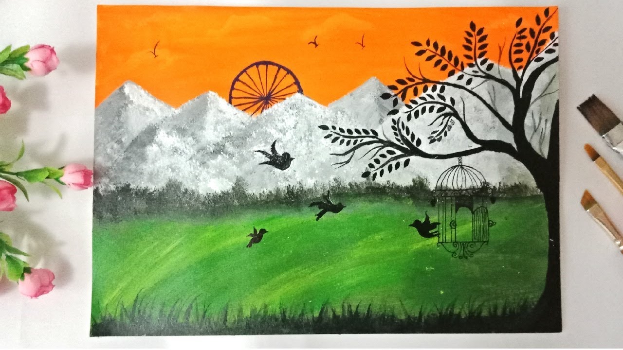 Independence Day painting l Independence day drawing l 15 August drawing