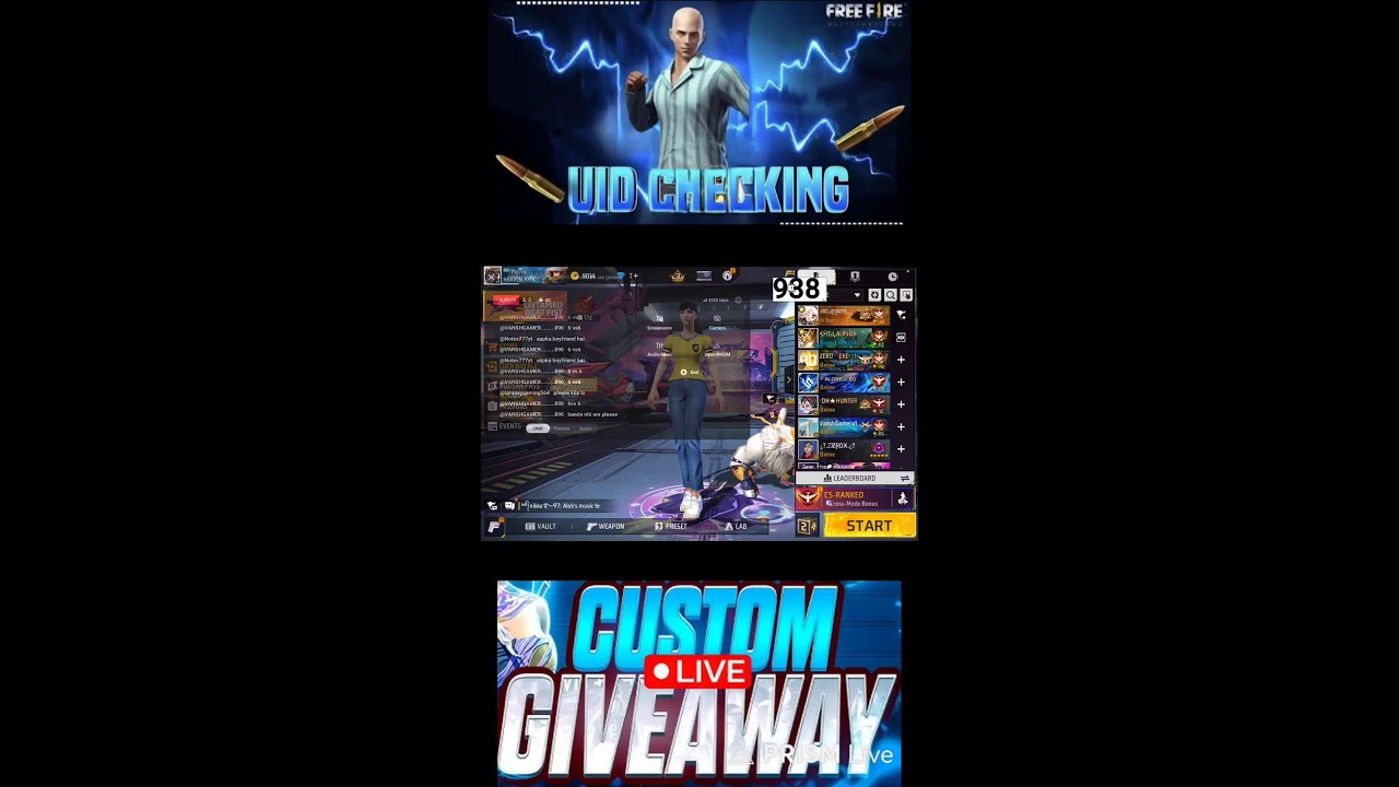 🎁JOIN NOW! Daily Custom Room + Live Giveaway | Free Fire '🔥'🎁'🥵'🚀'😮'👍'#giveaway #og_wizard