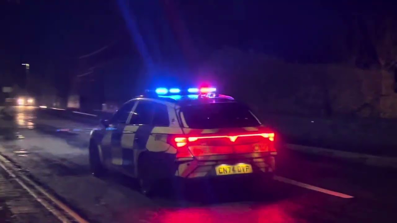 *new v90!** gwent police vehicles leaving and returning with blues and bullhorn!