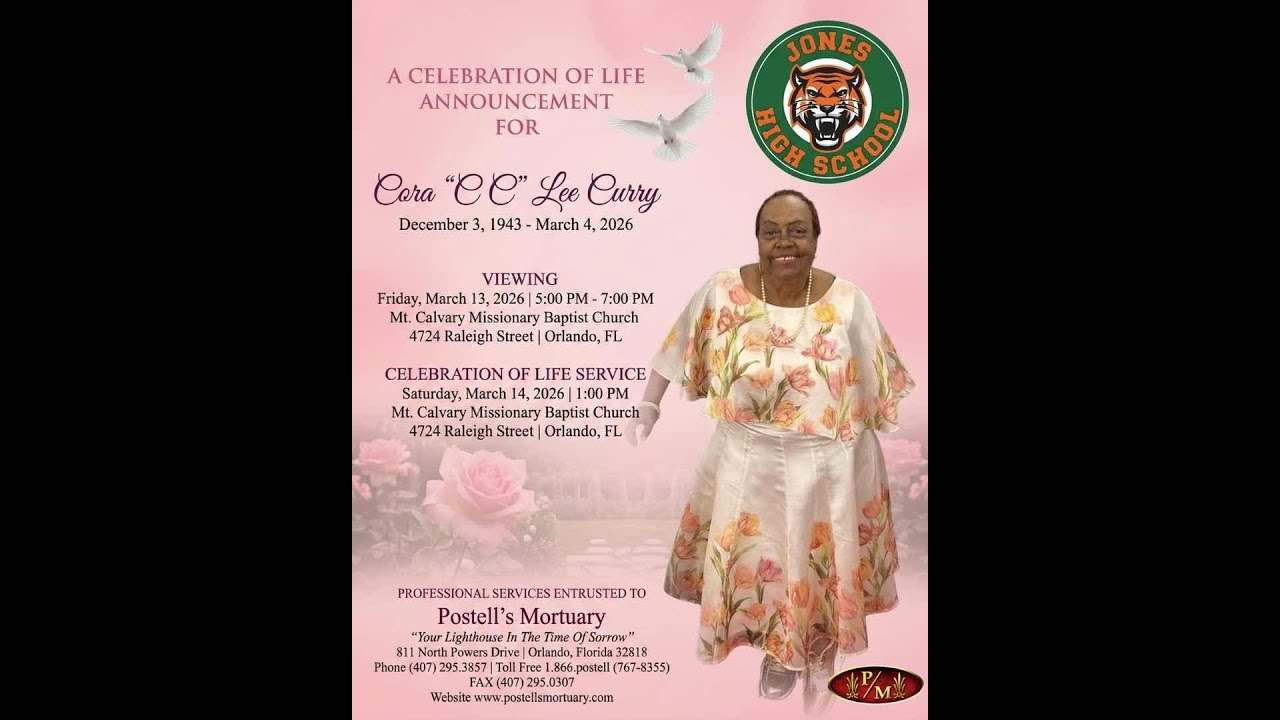 Cora “CC” Lee Curry (Celebration Of Life)
