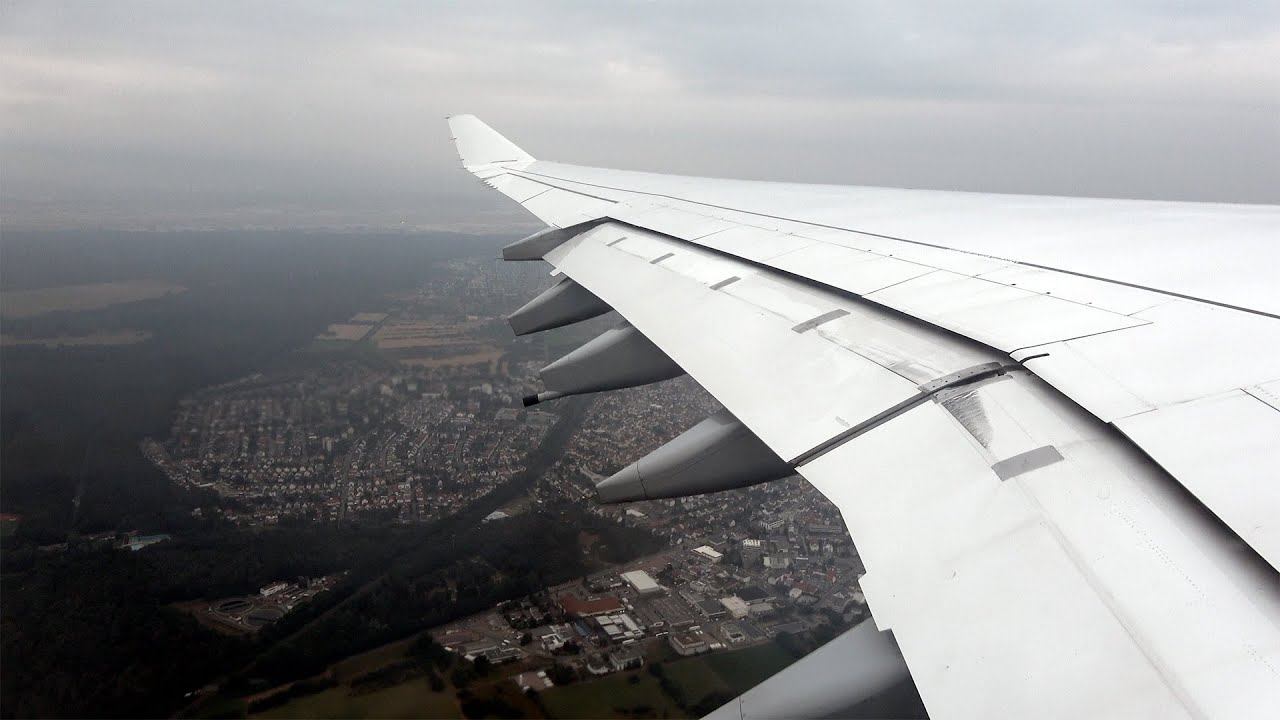 Lufthansa Airbus A340-600 НЕВЕРОЯТНЫЙ Взлет С ГИБКИМ КРЫЛОМ + такси из аэропорта Франкфурта (FRA)
