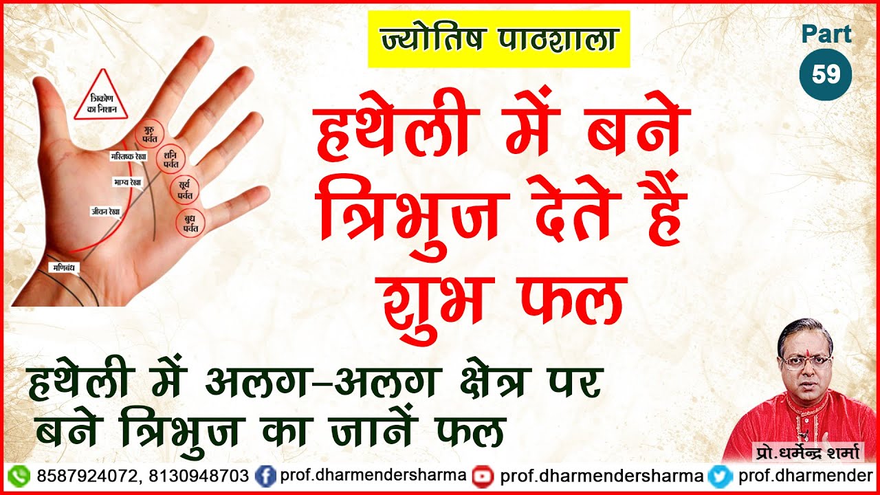 हथेली में बने त्रिभुज देते हैं शुभ फल - प्रो. धर्मेंद्र शर्मा