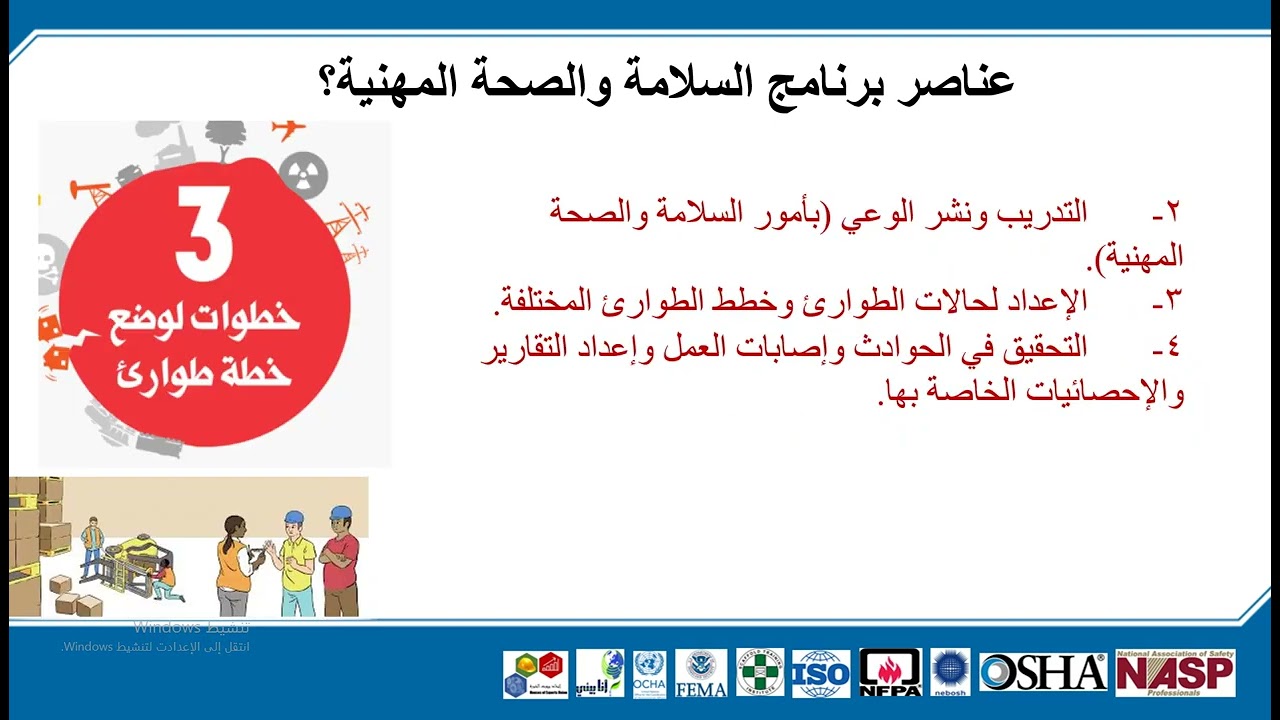 برنامج نظام ادارة السلامة والصحة المهنية SMS حسب نظام الاوشا حلقة 1 د طلال مندوره