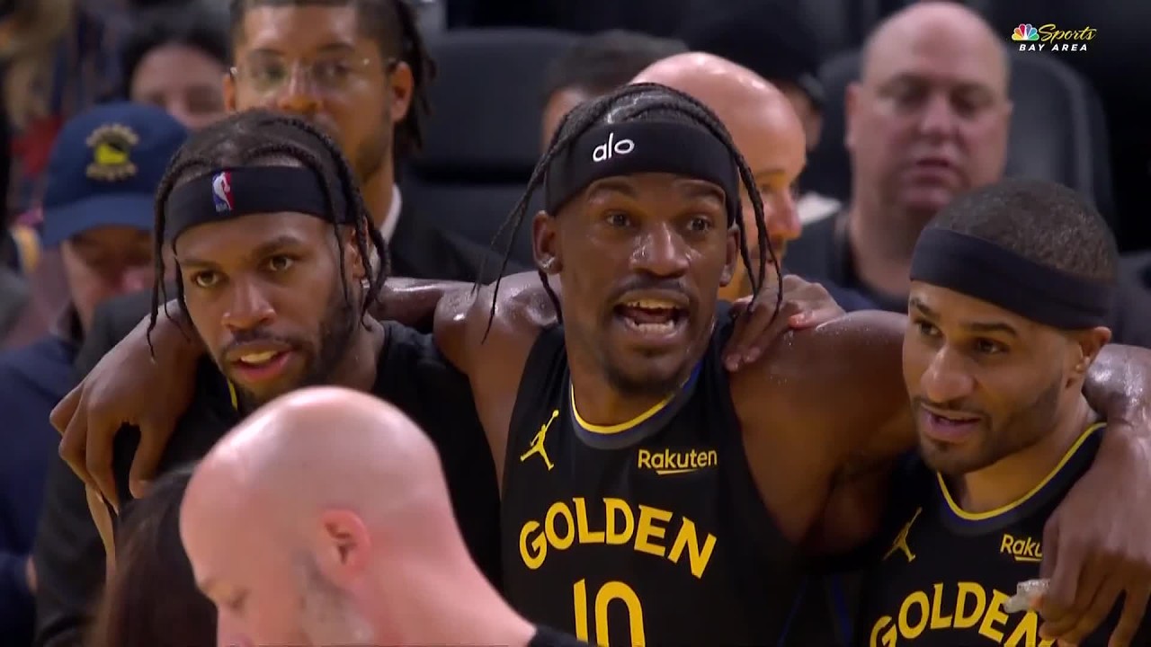 Jimmy Butler III screams in pain, exits Warriors-Heat with apparent leg injury | NBA on ESPN