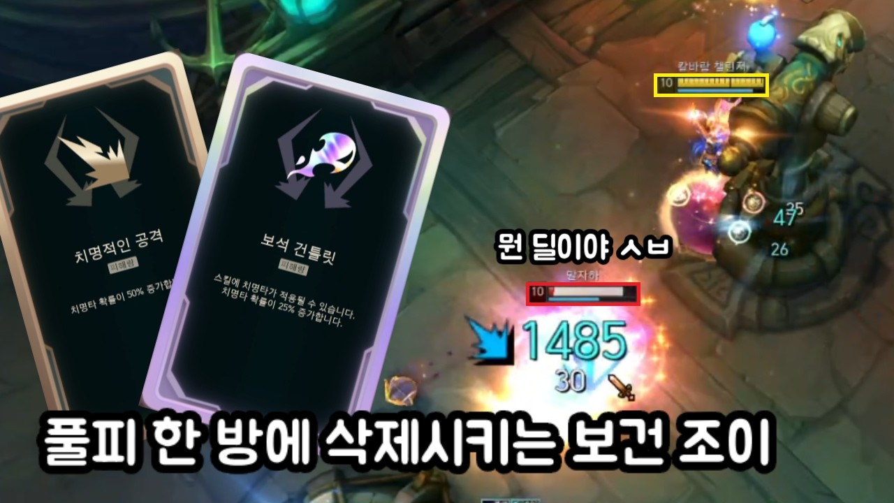 풀피 한 방에 보내버리는 치확 100% 보건 조이 [칼바람 아수라장]
